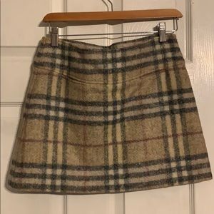 New Burberry Wool Mini Skirt